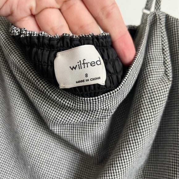 Aritzia Wilfred New Classic 90s Spaghetti Straps Mini Dress - Black White - US 8 - Picture 5 of 8
